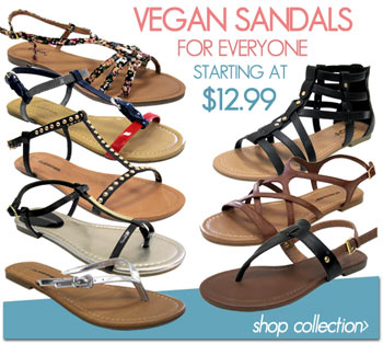 Women's Vegan Sandals starting at $12.99