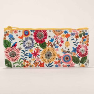 Blue Q Flower Field Recycled Zipper Pouch