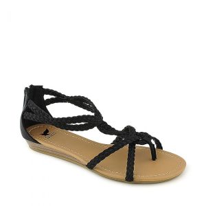 Archer Black Braided Vegan Sandals
