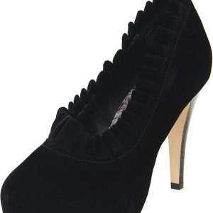 Madden Girl Guava Black Faux Velvet Heel