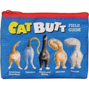 Blue Q Cat Butt Recycled Zipper Pouch