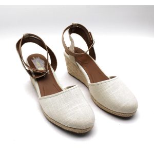 Sugar Shoes Duece Natural Eyelet Vegan Espadrille Wedge