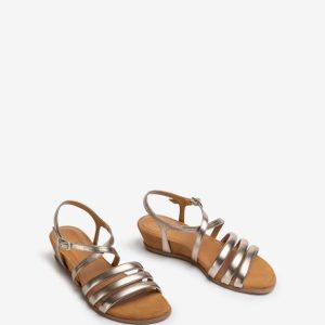 IRREGULAR - Madden Girl Whish Metallic Vegan Wedge Sandal - Size 6